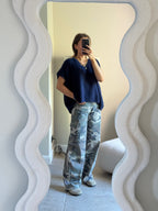 Elora mouwloze v-neck knit marine