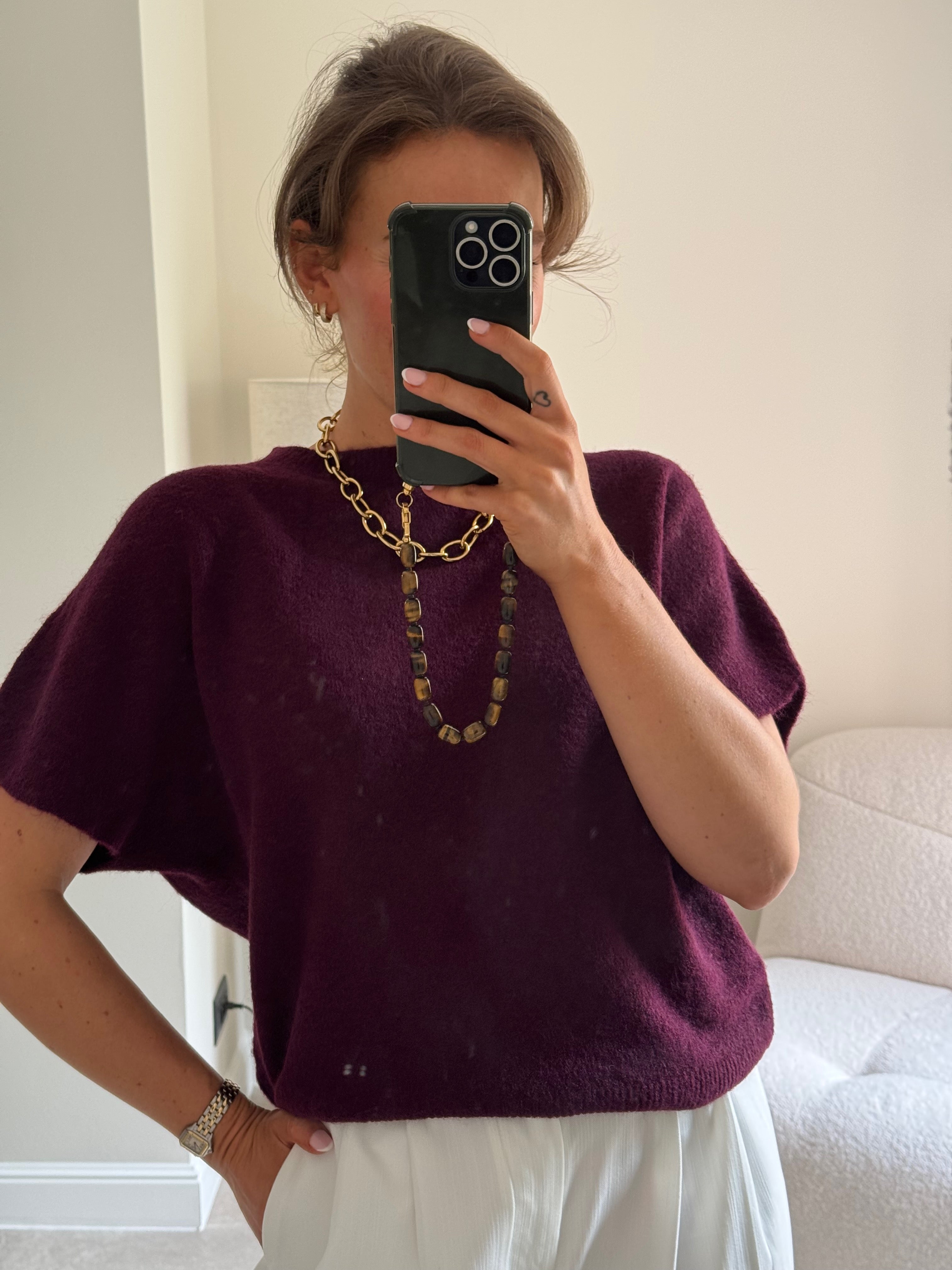 Lexie mouwloze knit bordeaux