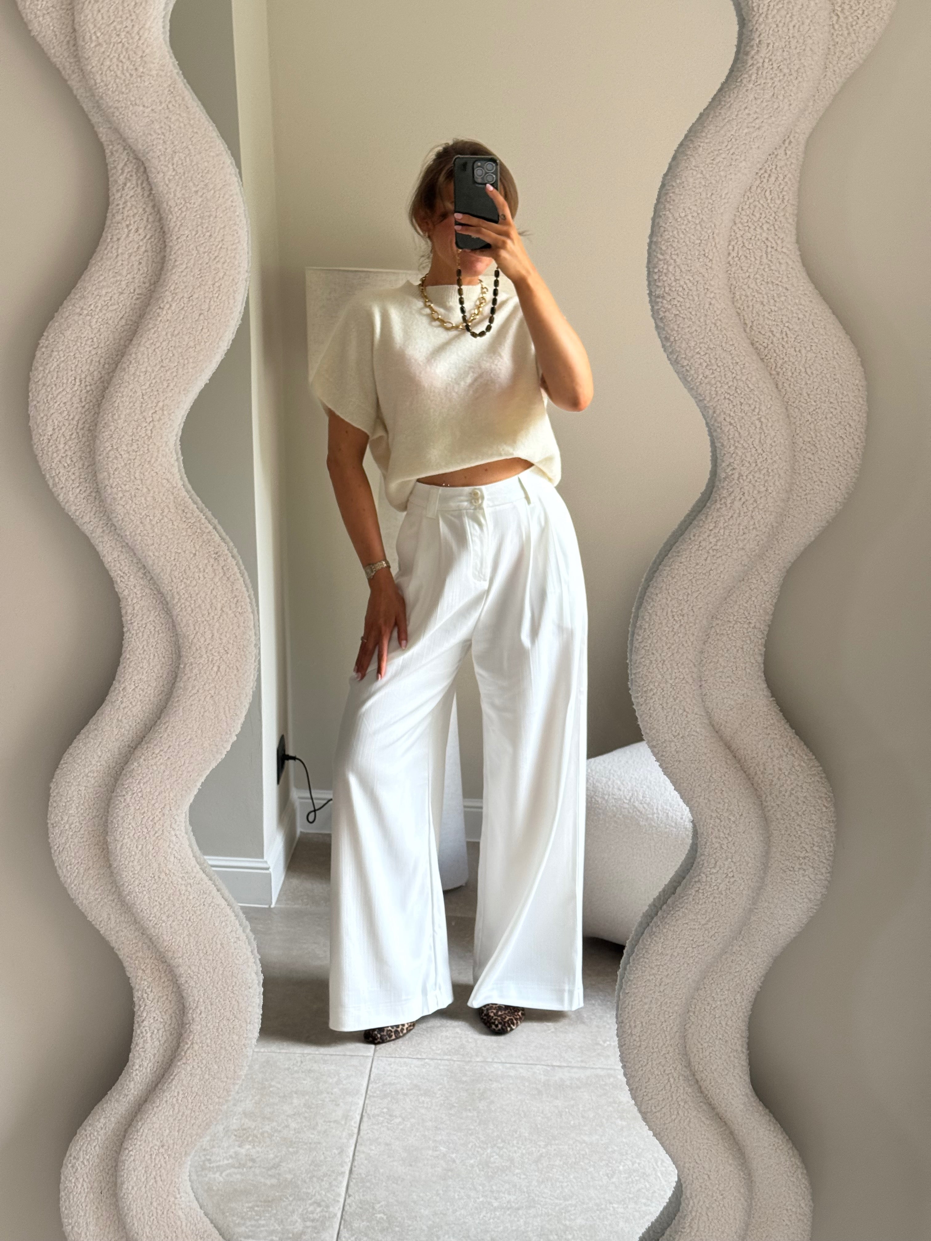 Lexie mouwloze knit ecru