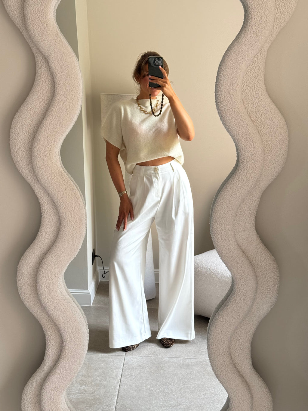 Lexie mouwloze knit ecru