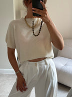 Lexie mouwloze knit ecru