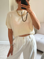 Lexie mouwloze knit ecru