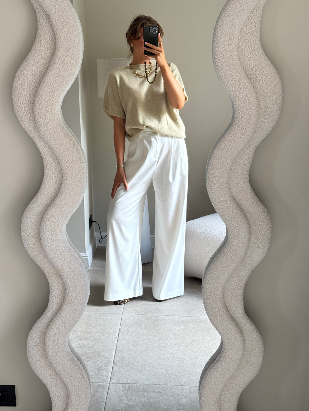 Lexie mouwloze knit beige