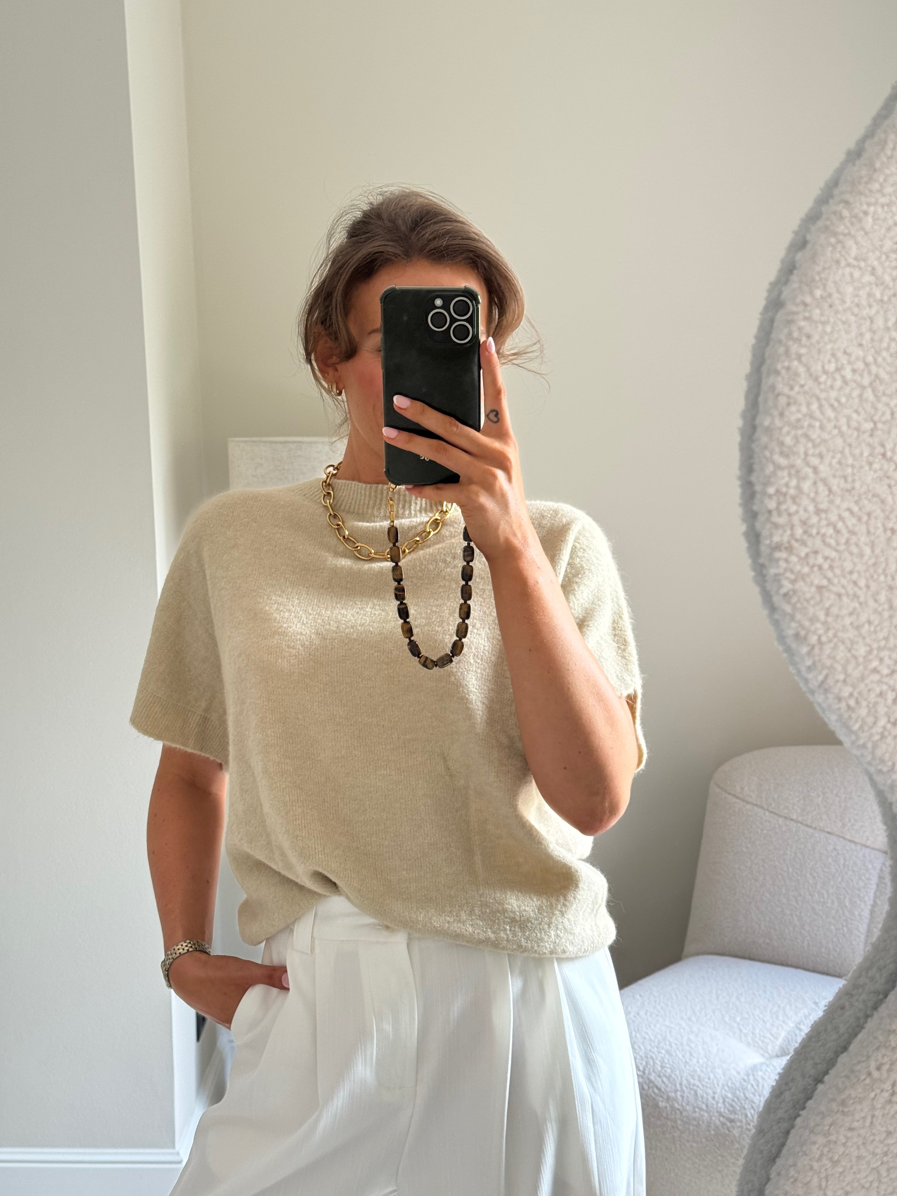 Lexie mouwloze knit beige
