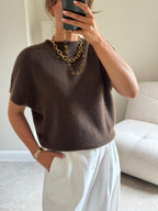Lexie mouwloze knit bruin