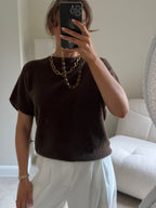 Lexie mouwloze knit bruin