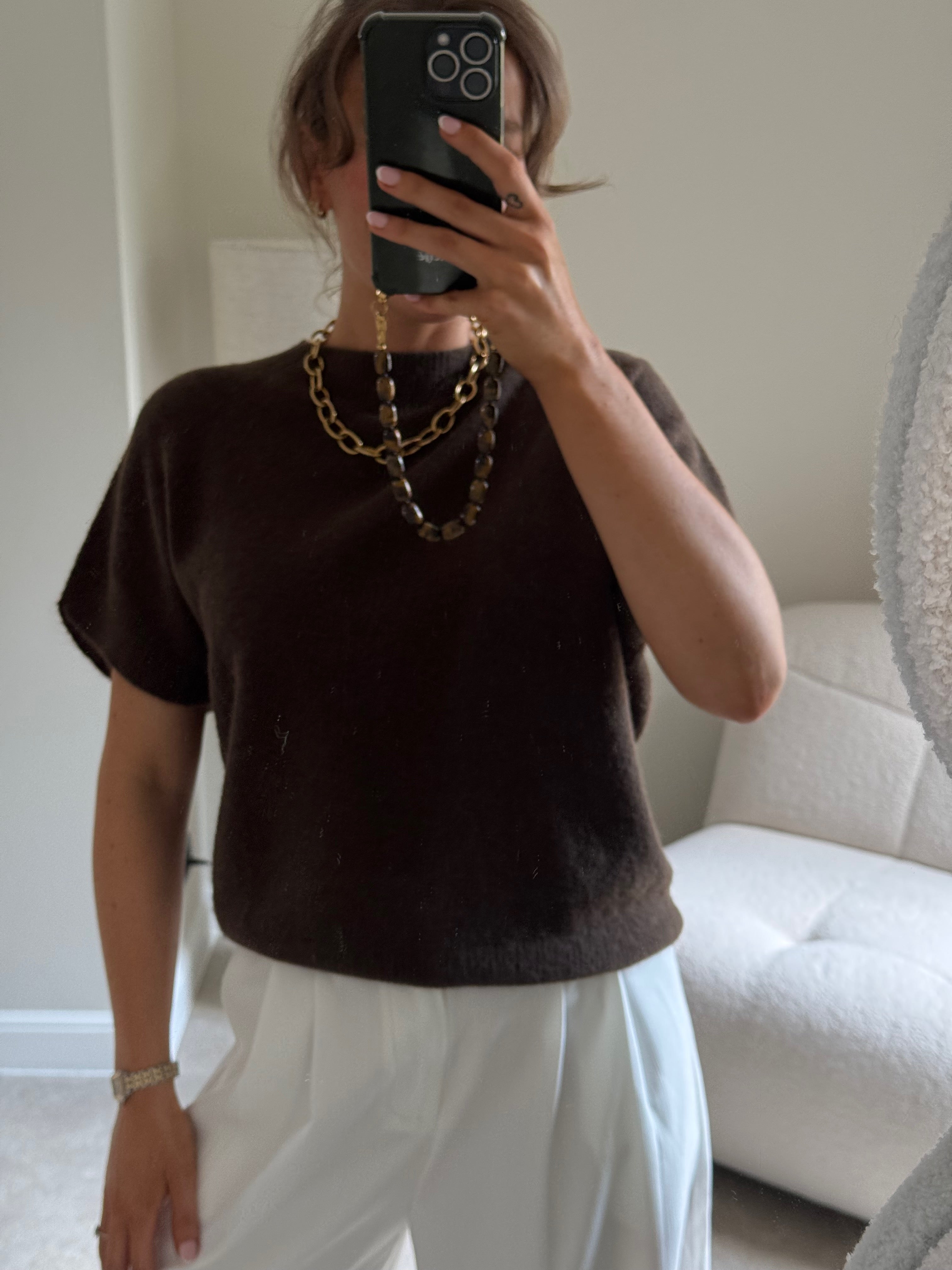 Lexie mouwloze knit bruin