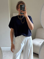 Lexie mouwloze knit marine