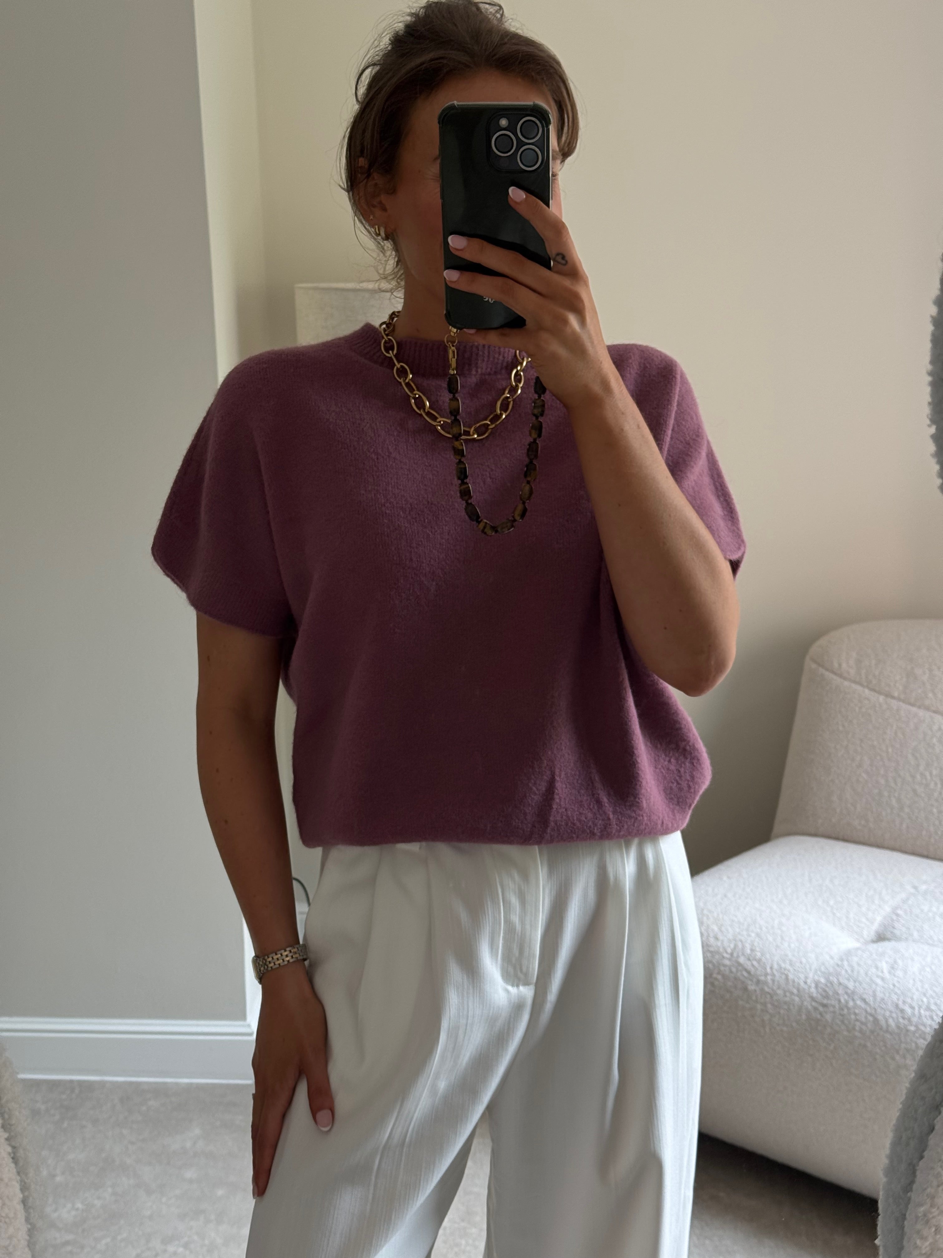 Lexie mouwloze knit oudroze