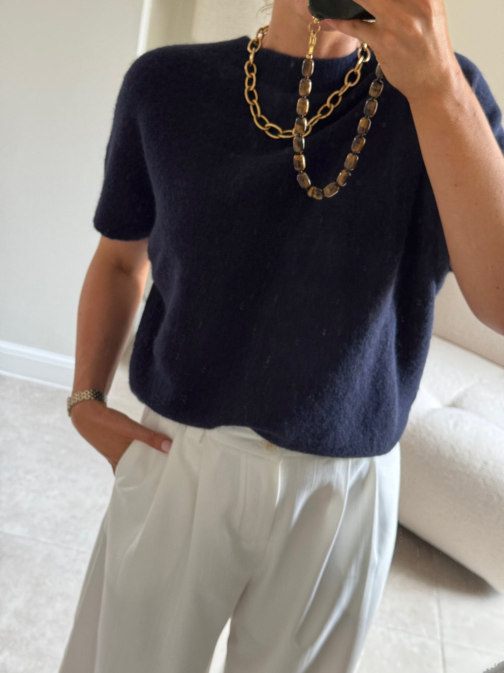 Lexie mouwloze knit marine