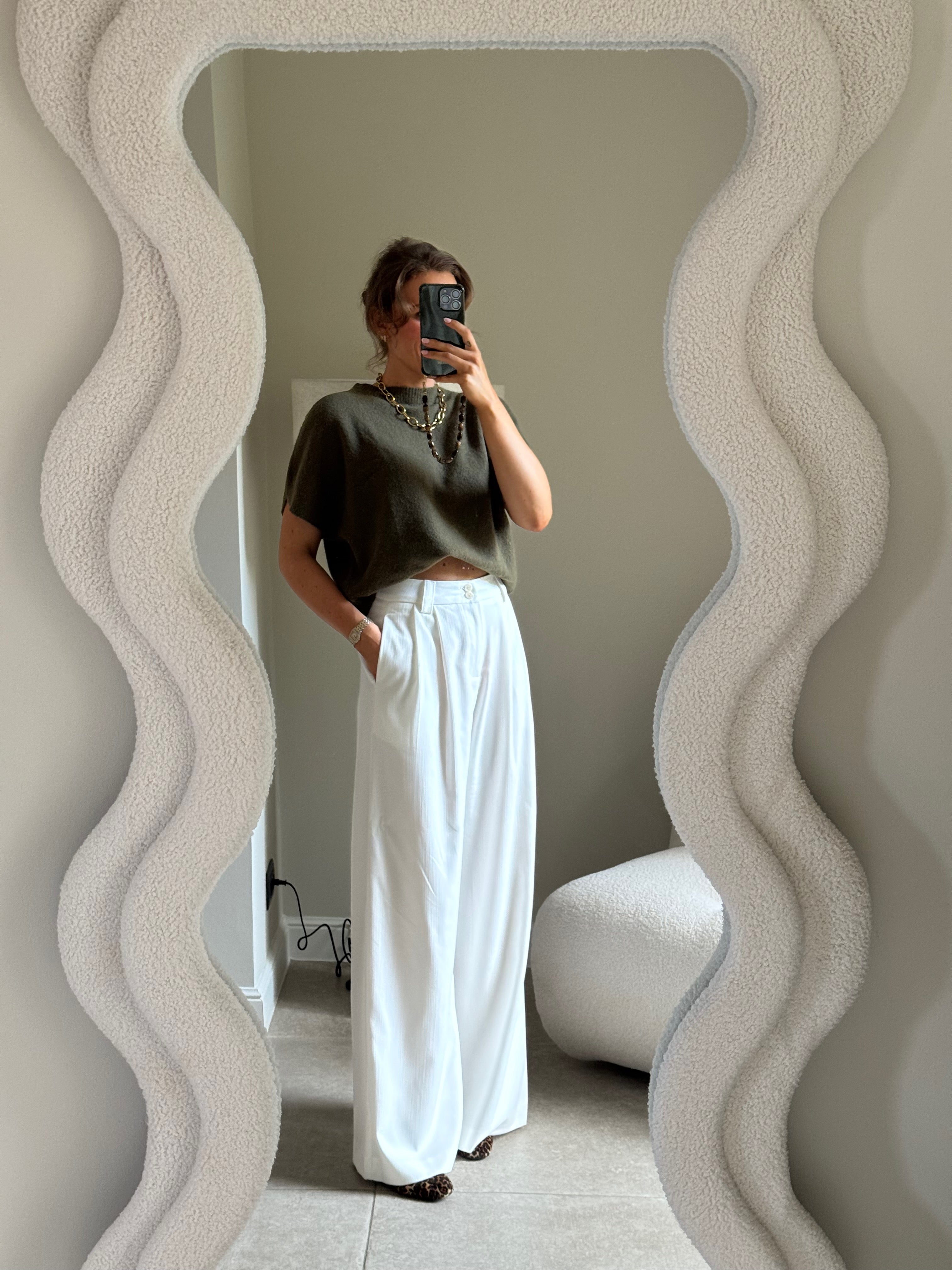 Lexie mouwloze knit kaki