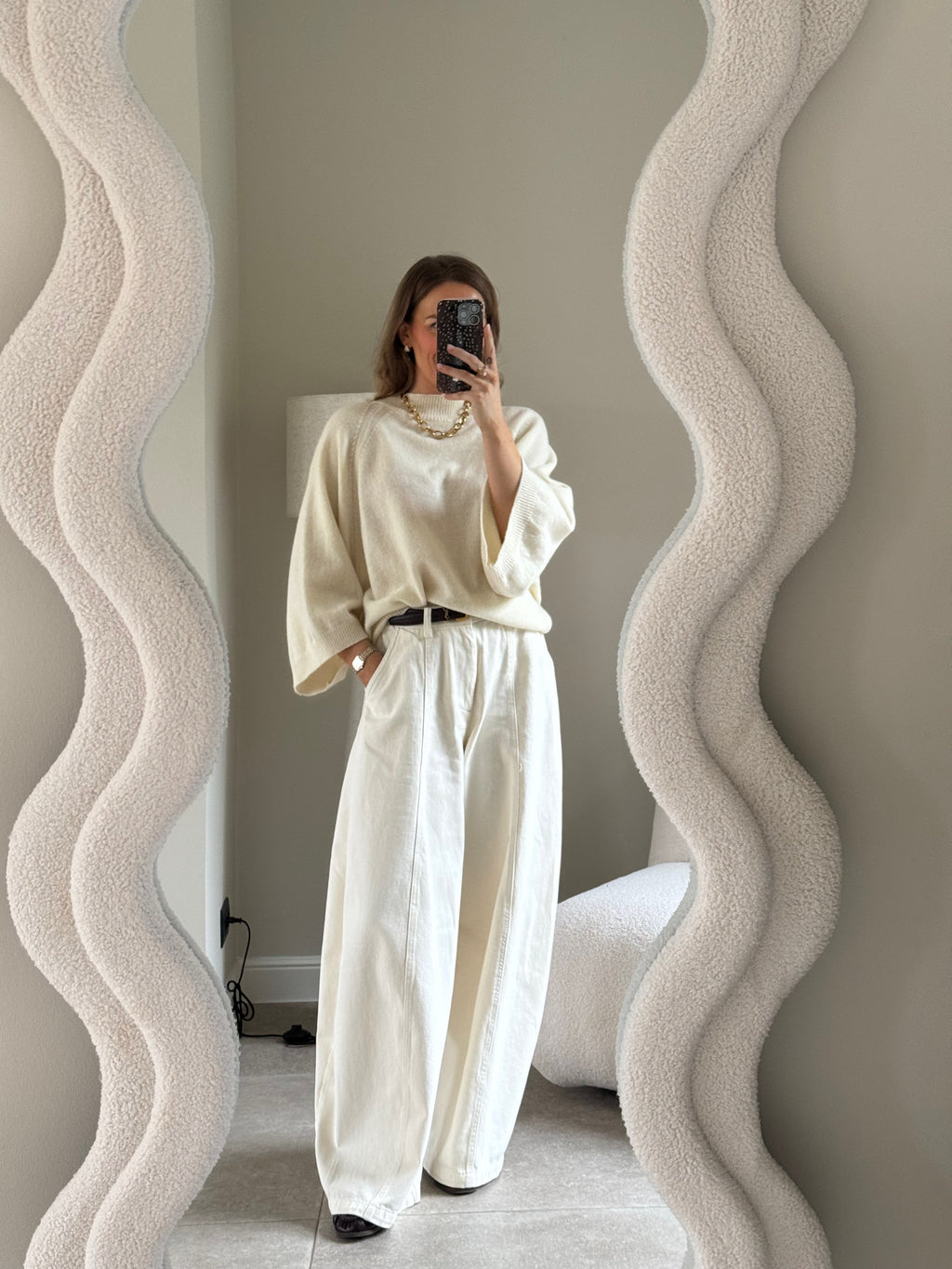 Luka round neck pull crème