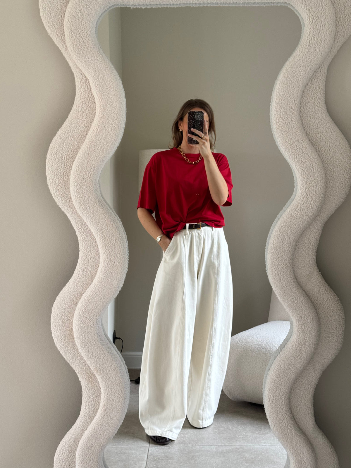 Boxy T-shirt rood