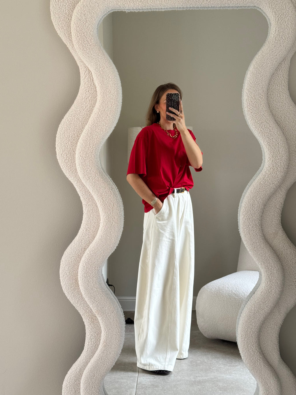 Boxy T-shirt rood