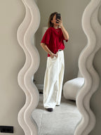Boxy T-shirt rood