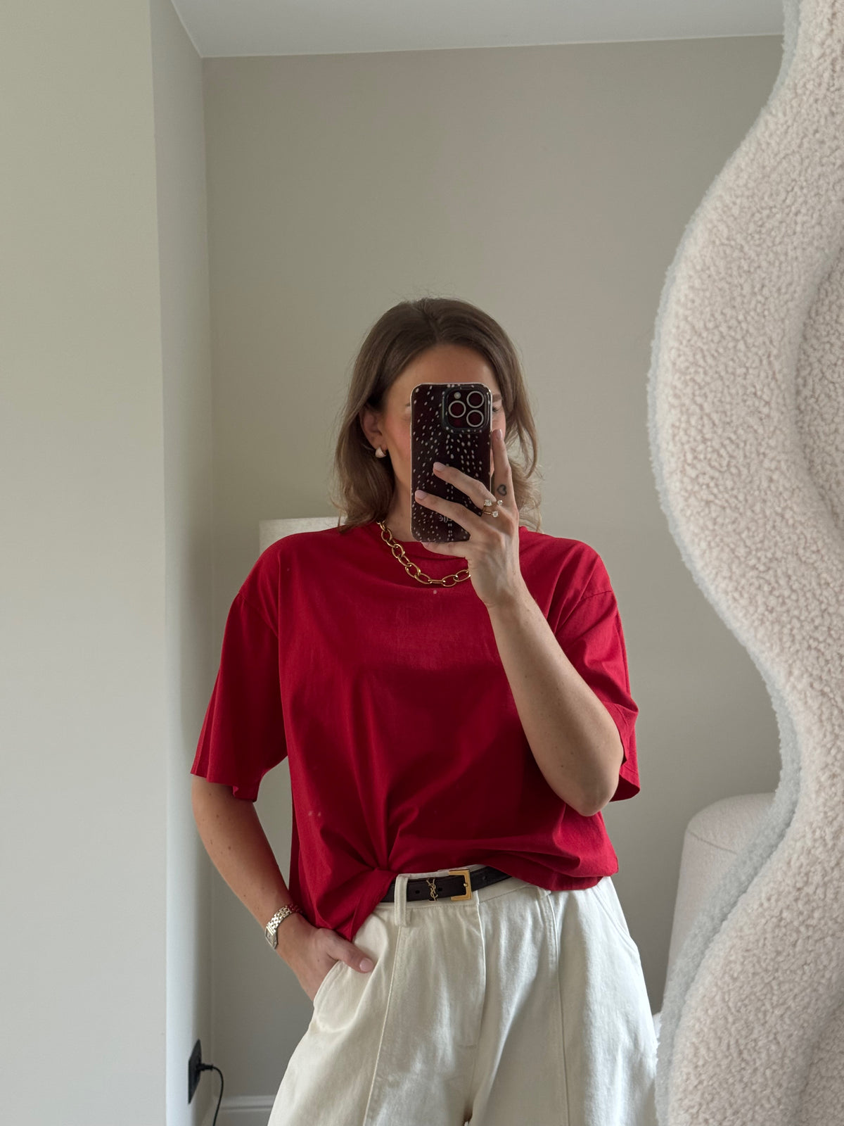 Boxy T-shirt rood