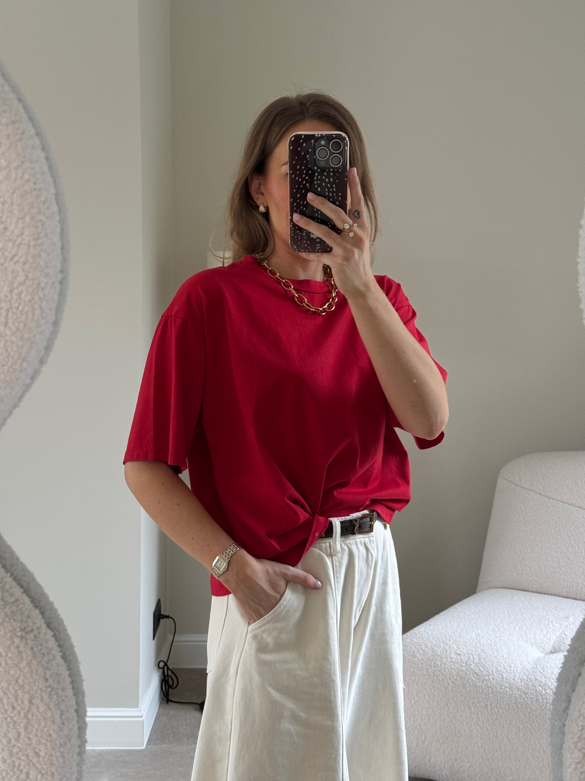 Boxy T-shirt rood