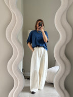 Boxy T-shirt denim blue