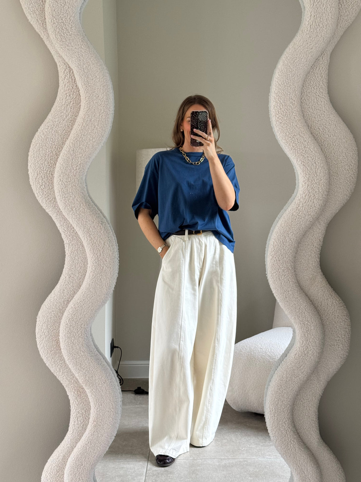 Boxy T-shirt denim blue