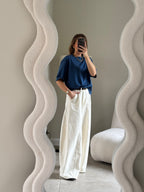 Boxy T-shirt denim blue