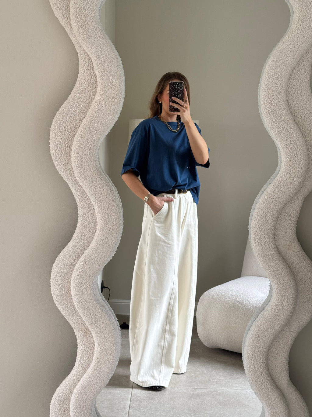 Boxy T-shirt denim blue