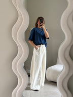 Boxy T-shirt denim blue