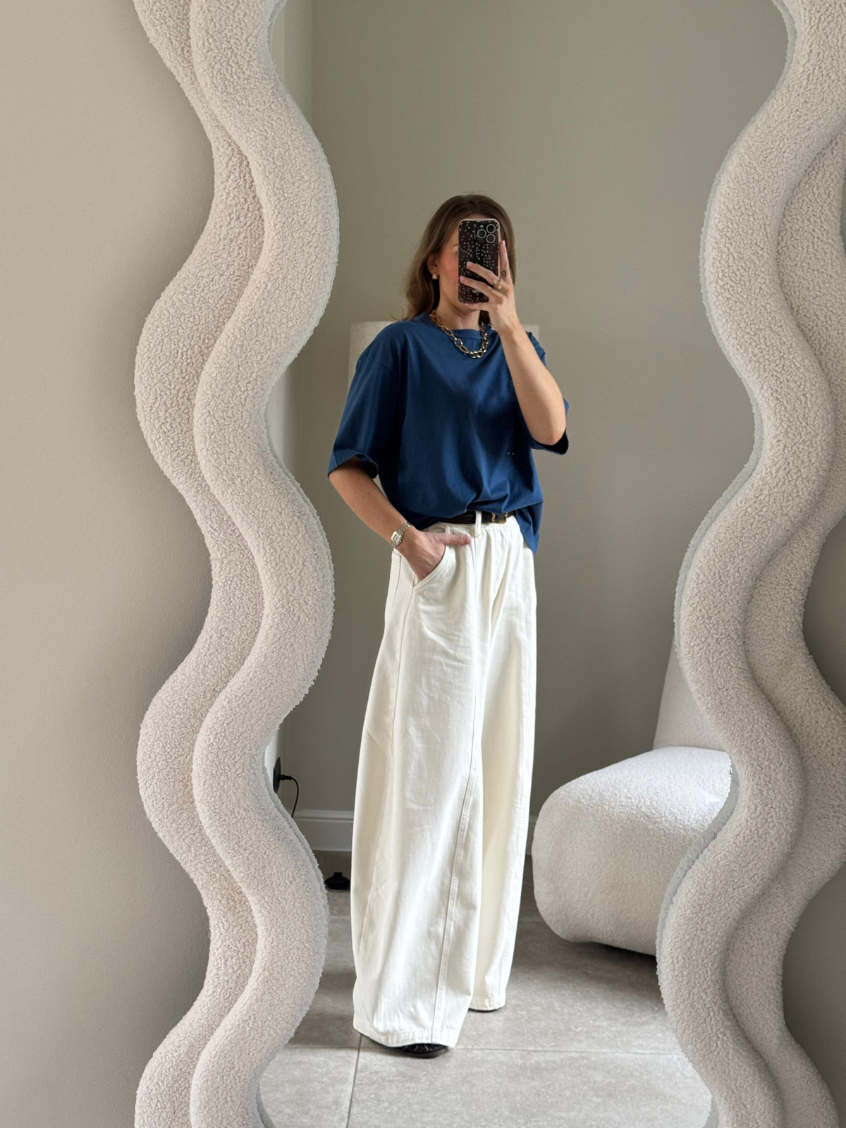 Boxy T-shirt denim blue