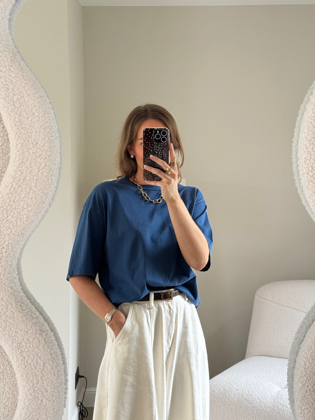 Boxy T-shirt denim blue