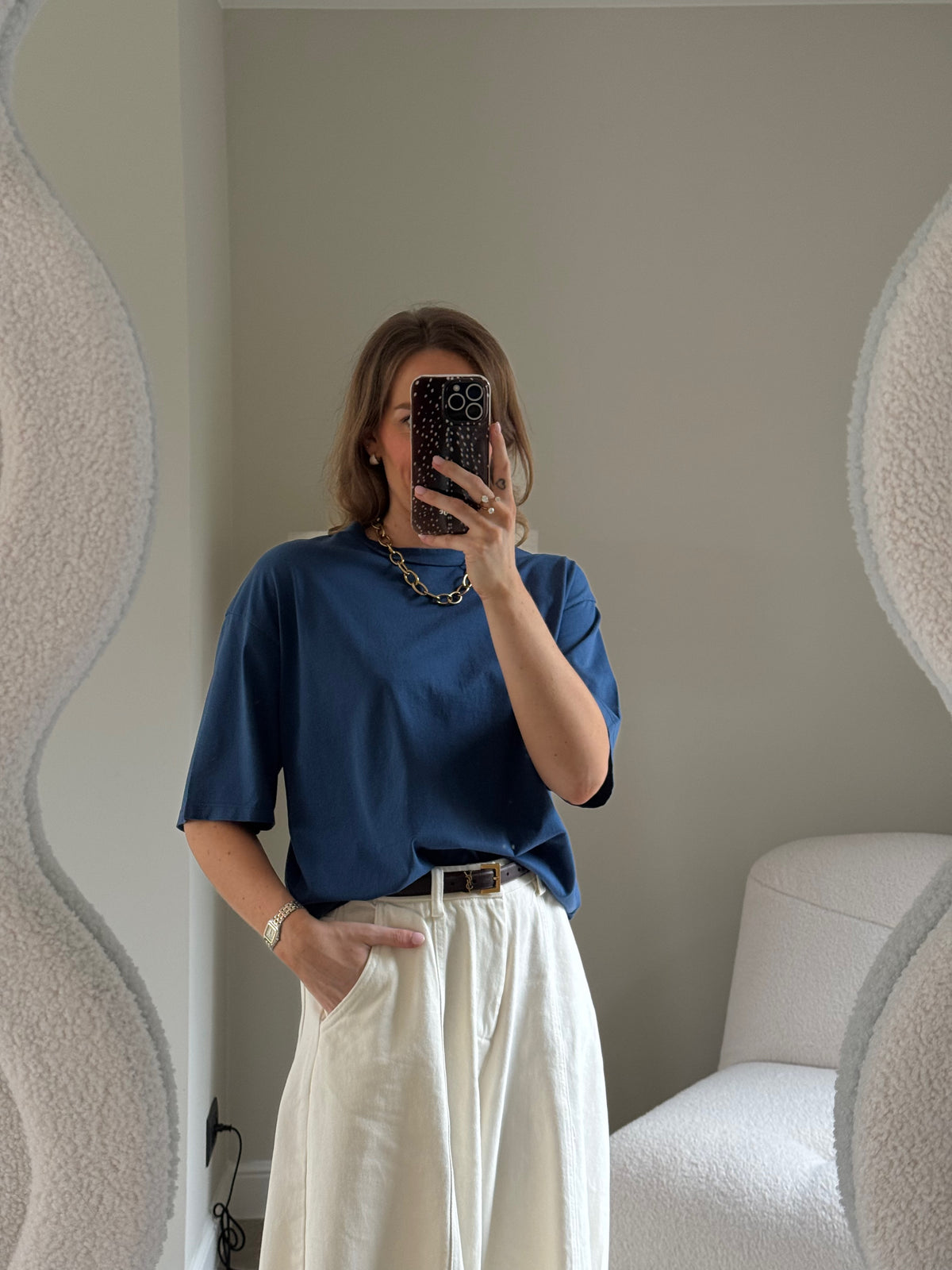 Boxy T-shirt denim blue