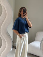 Boxy T-shirt denim blue