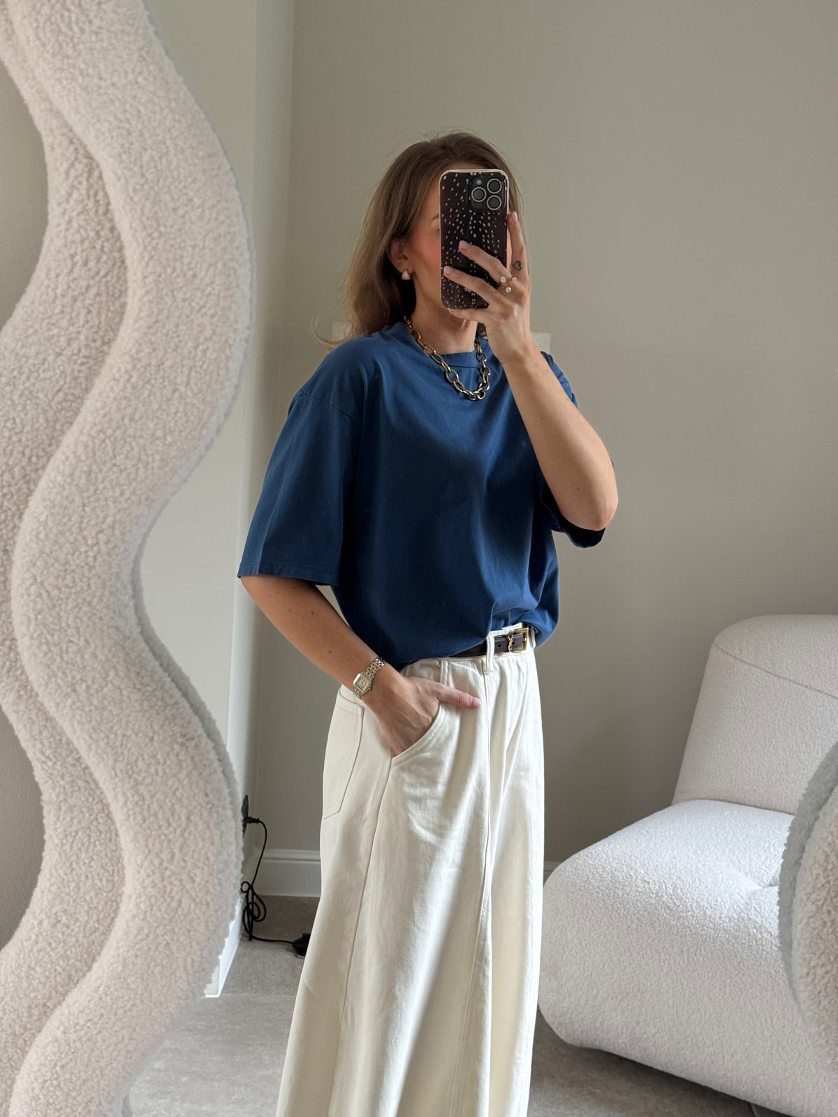 Boxy T-shirt denim blue