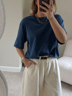 Boxy T-shirt denim blue