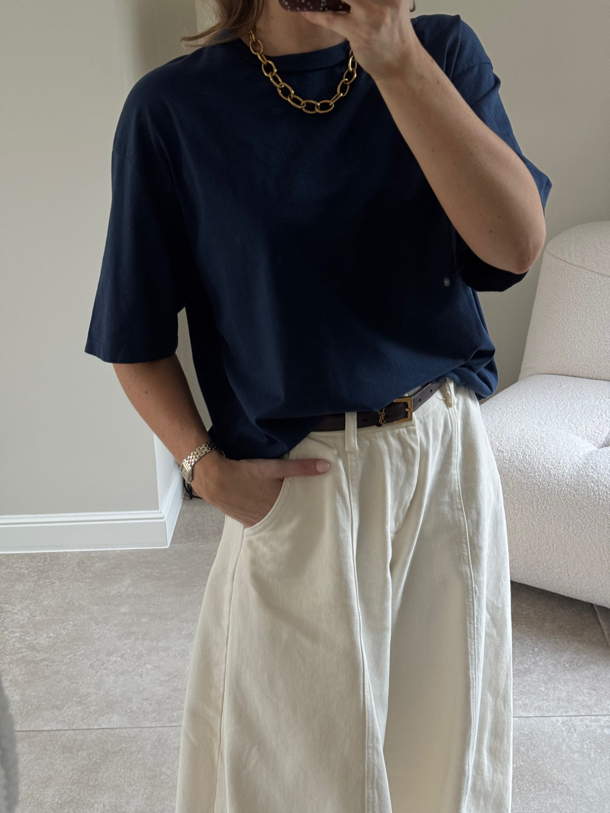Boxy T-shirt blueberry