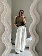 Boxy T-shirt kaki