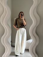 Boxy T-shirt kaki