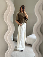 Boxy T-shirt kaki