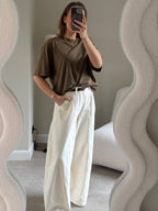 Boxy T-shirt kaki