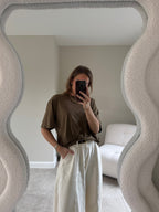 Boxy T-shirt kaki