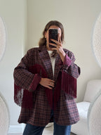 Amelia blazer met fringes bordeaux