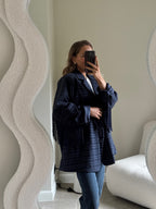 Amelia blazer met fringes marine