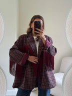 Amelia blazer met fringes bordeaux