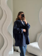 Amelia blazer met fringes marine