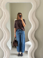 Florien knit met korte mouw bruin