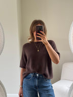 Florien knit met korte mouw bruin
