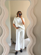 Odette cropped wide leg jeans wit