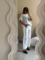 Donna mouwloze knit wit
