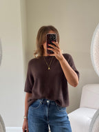 Florien knit met korte mouw bruin