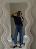 Florien knit met korte mouw marine