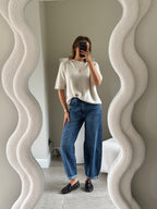 Florien knit met korte mouw beige