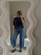 Florien knit met korte mouw marine